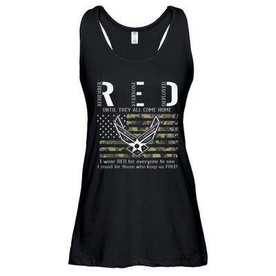 US Air Force Support RED Friday Remember Everyone Deployed Ladies Essential Flowy Tank