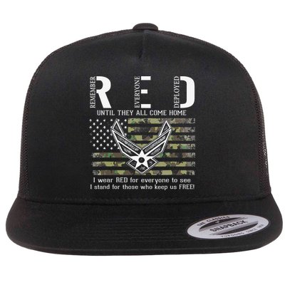 US Air Force Support RED Friday Remember Everyone Deployed Flatbill Hat
