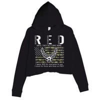 US Air Force Support RED Friday Remember Everyone Deployed Crop Fleece Hoodie