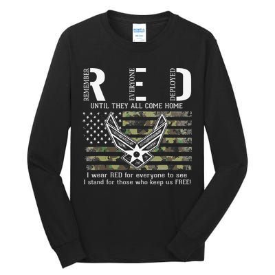 US Air Force Support RED Friday Remember Everyone Deployed Tall Long Sleeve T-Shirt