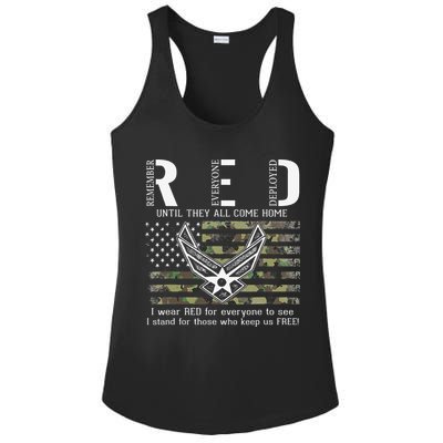 US Air Force Support RED Friday Remember Everyone Deployed Ladies PosiCharge Competitor Racerback Tank