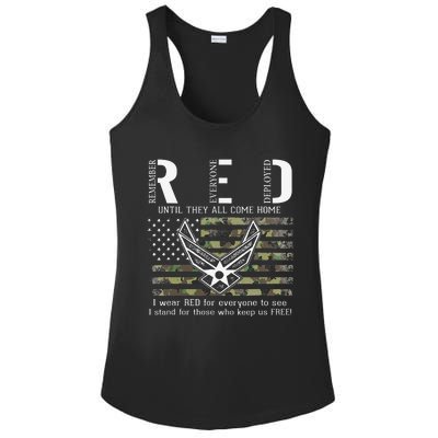 US Air Force Support RED Friday Remember Everyone Deployed Ladies PosiCharge Competitor Racerback Tank