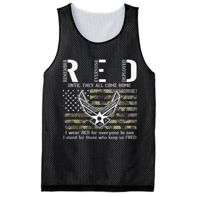 US Air Force Support RED Friday Remember Everyone Deployed Mesh Reversible Basketball Jersey Tank