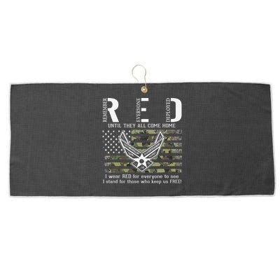 US Air Force Support RED Friday Remember Everyone Deployed Large Microfiber Waffle Golf Towel