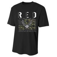 US Air Force Support RED Friday Remember Everyone Deployed Performance Sprint T-Shirt