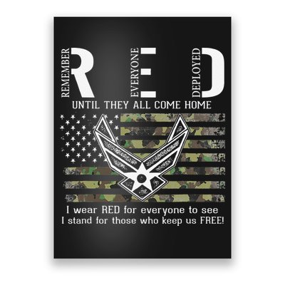 US Air Force Support RED Friday Remember Everyone Deployed Poster