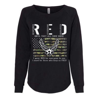 US Air Force Support RED Friday Remember Everyone Deployed Womens California Wash Sweatshirt