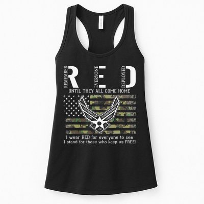 US Air Force Support RED Friday Remember Everyone Deployed Womens Tank Top