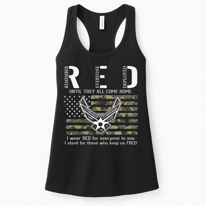 US Air Force Support RED Friday Remember Everyone Deployed Womens Tank Top