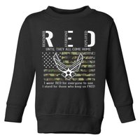 US Air Force Support RED Friday Remember Everyone Deployed Toddler Sweatshirt