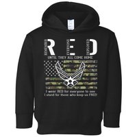 US Air Force Support RED Friday Remember Everyone Deployed Toddler Hoodie