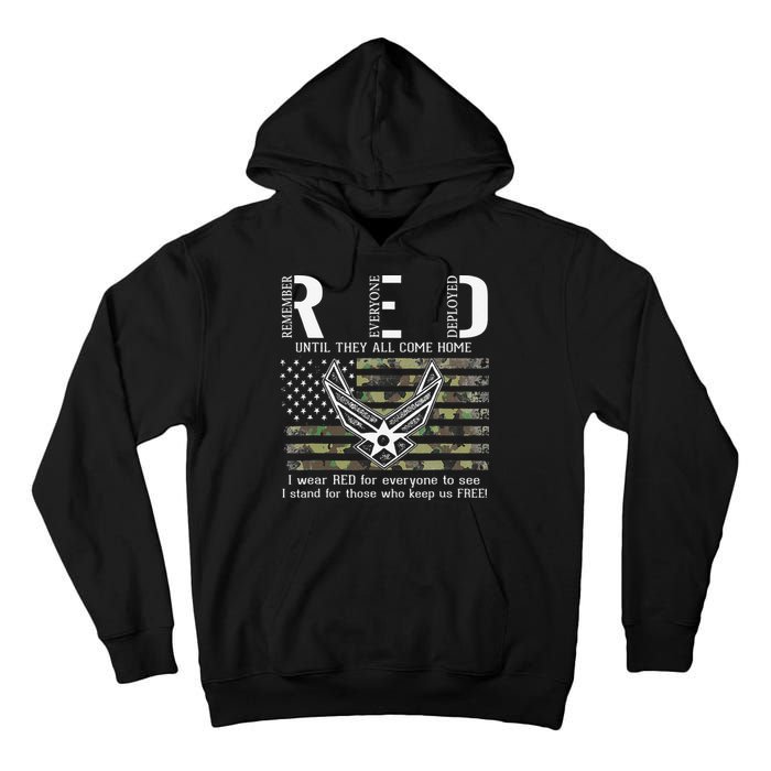 US Air Force Support RED Friday Remember Everyone Deployed Tall Hoodie