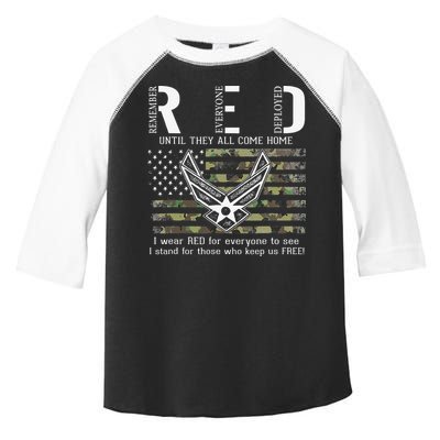US Air Force Support RED Friday Remember Everyone Deployed Toddler Fine Jersey T-Shirt