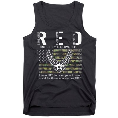 US Air Force Support RED Friday Remember Everyone Deployed Tank Top