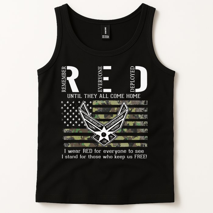 US Air Force Support RED Friday Remember Everyone Deployed Tank Top