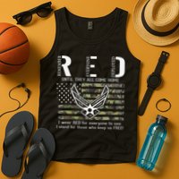 US Air Force Support RED Friday Remember Everyone Deployed Tank Top