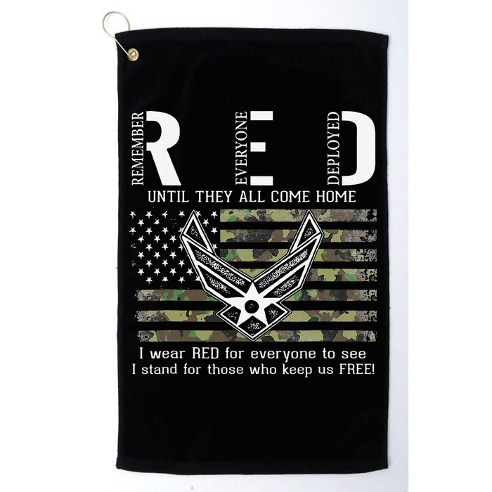 US Air Force Support RED Friday Remember Everyone Deployed Golf Towel