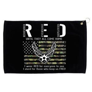 US Air Force Support RED Friday Remember Everyone Deployed Grommeted Golf Towel