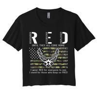US Air Force Support RED Friday Remember Everyone Deployed Crop Top