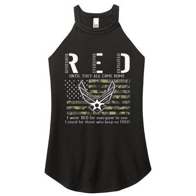 US Air Force Support RED Friday Remember Everyone Deployed Women's Perfect Tri Rocker Tank