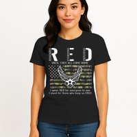 US Air Force Support RED Friday Remember Everyone Deployed Womens T-Shirt