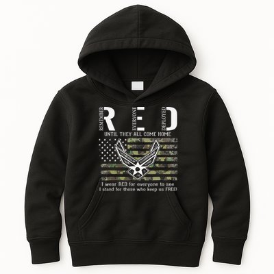 US Air Force Support RED Friday Remember Everyone Deployed Kids Hoodie