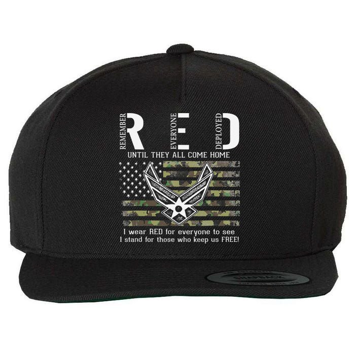 US Air Force Support RED Friday Remember Everyone Deployed Wool Snapback Cap