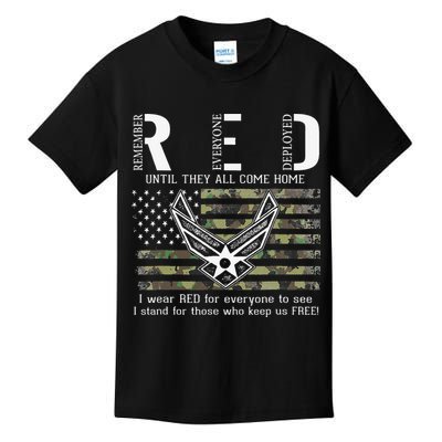 US Air Force Support RED Friday Remember Everyone Deployed Kids T-Shirt