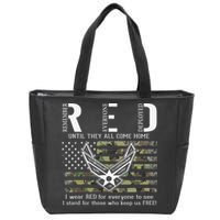 US Air Force Support RED Friday Remember Everyone Deployed Zip Tote Bag