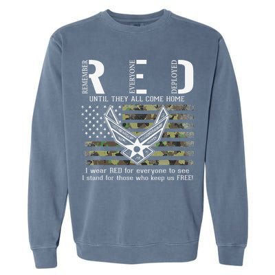 US Air Force Support RED Friday Remember Everyone Deployed Garment-Dyed Sweatshirt