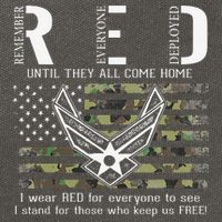 US Air Force Support RED Friday Remember Everyone Deployed Cotton Canvas Backpack