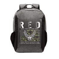 US Air Force Support RED Friday Remember Everyone Deployed Vector Backpack
