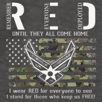 US Air Force Support RED Friday Remember Everyone Deployed Vector Backpack