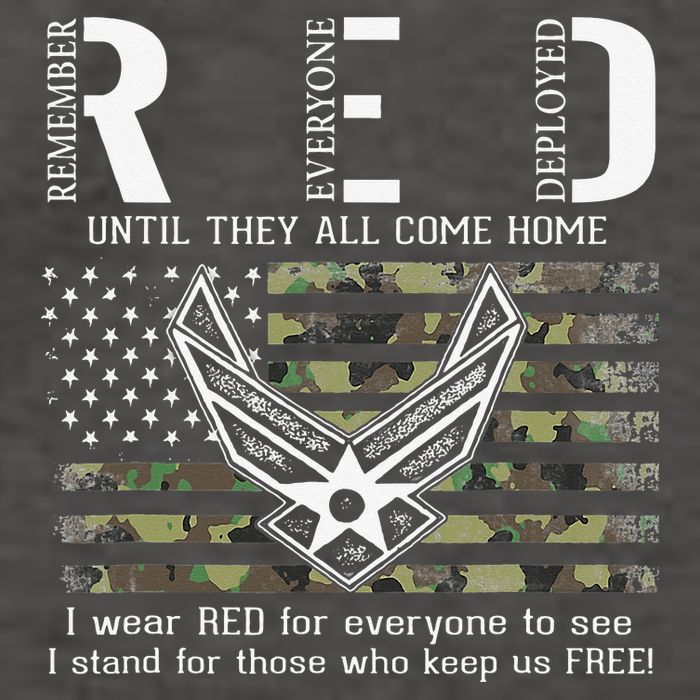 US Air Force Support RED Friday Remember Everyone Deployed Vector Backpack