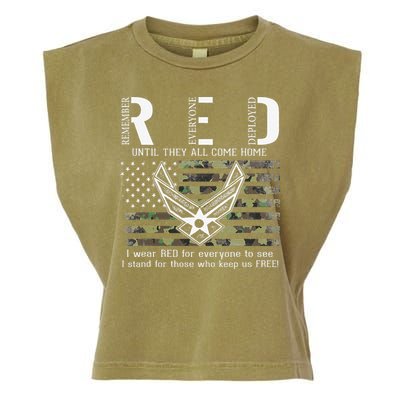 US Air Force Support RED Friday Remember Everyone Deployed Garment-Dyed Women's Muscle Tee