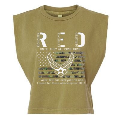 US Air Force Support RED Friday Remember Everyone Deployed Garment-Dyed Women's Muscle Tee