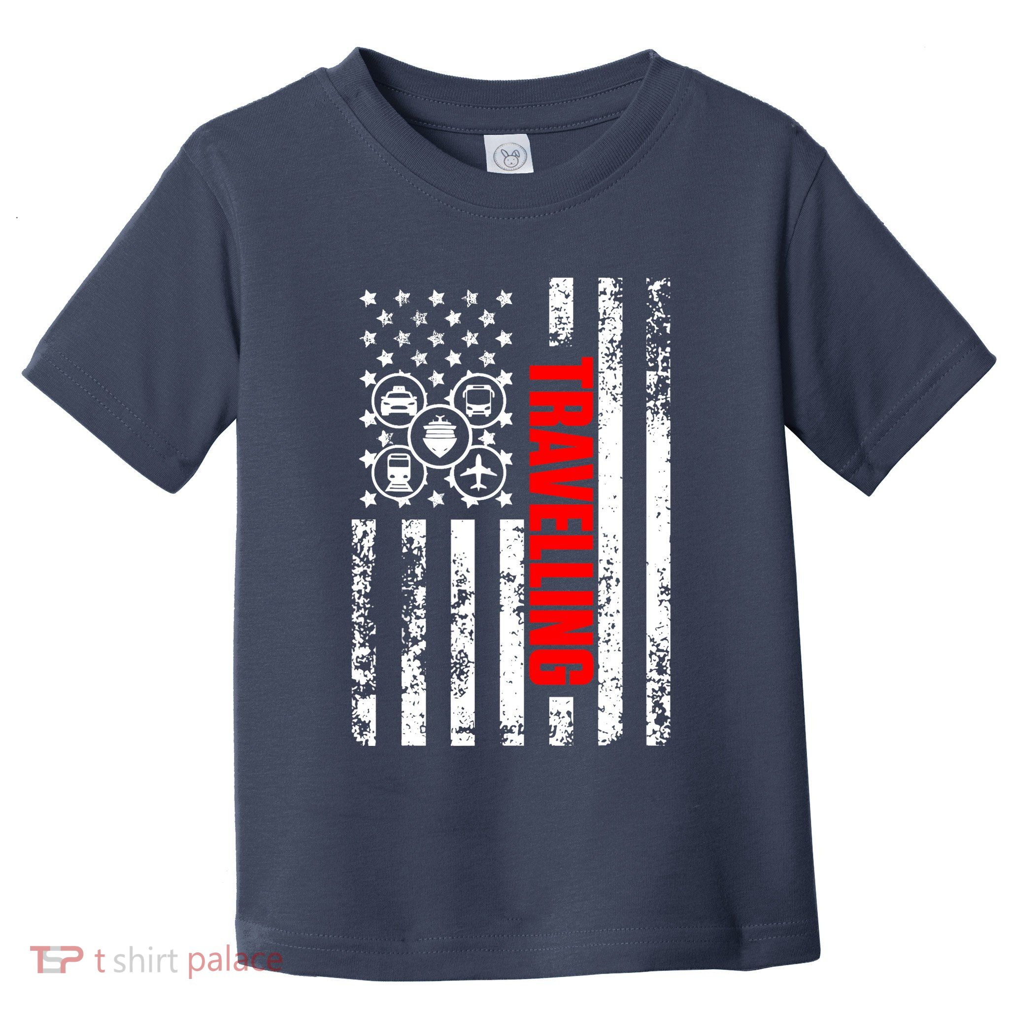 US American Flag Explore Whole World Patriotic Travelling Toddler T-Shirt