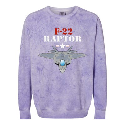 US Air Force Military Aviation F22 Raptor Proud Air Force Colorblast Crewneck Sweatshirt