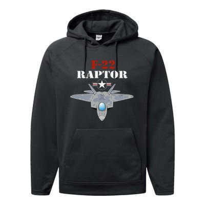 US Air Force Military Aviation F22 Raptor Proud Air Force Performance Fleece Hoodie