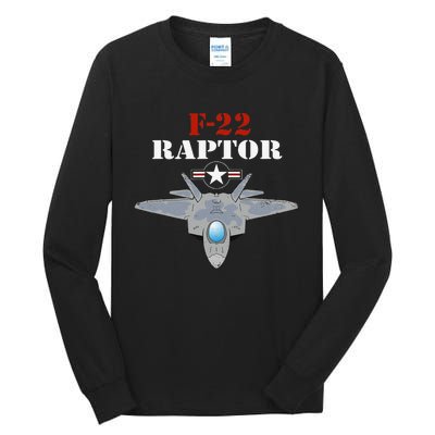 US Air Force Military Aviation F22 Raptor Proud Air Force Tall Long Sleeve T-Shirt