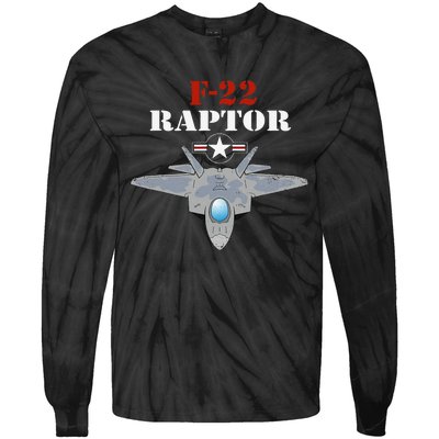 US Air Force Military Aviation F22 Raptor Proud Air Force Tie-Dye Long Sleeve Shirt