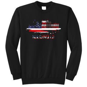 USA American Flag Cityscape Nashville Tennessee Skyline Sweatshirt