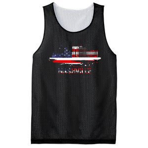 USA American Flag Cityscape Nashville Tennessee Skyline Mesh Reversible Basketball Jersey Tank