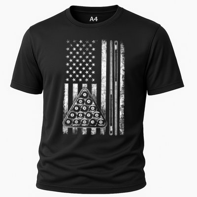 Usa American Flag Pool Player Sports Lover Billiard Game Gift Ideas For Fan Performance Shirt