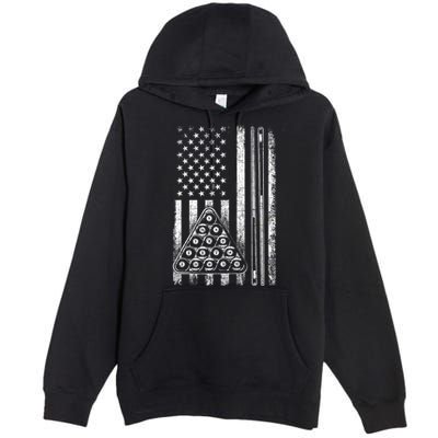 Usa American Flag Pool Player Sports Lover Billiard Game Gift Ideas For Fan Premium Pullover Hoodie