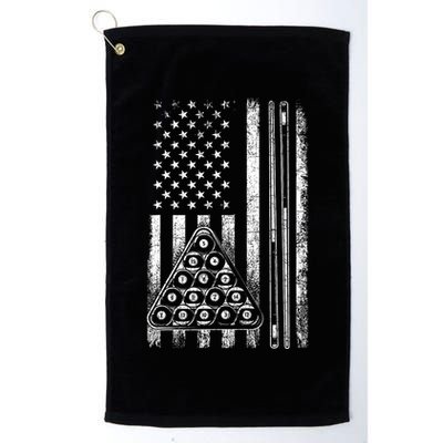 Usa American Flag Pool Player Sports Lover Billiard Game Gift Ideas For Fan Golf Towel