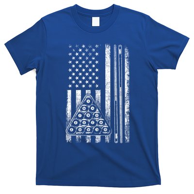 Usa American Flag Pool Player Sports Lover Billiard Game Gift Ideas For Fan T-Shirt
