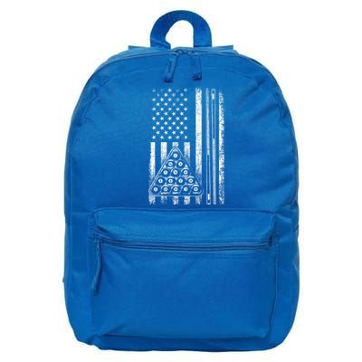 Usa American Flag Pool Player Sports Lover Billiard Game Gift Ideas For Fan 16 in Basic Backpack