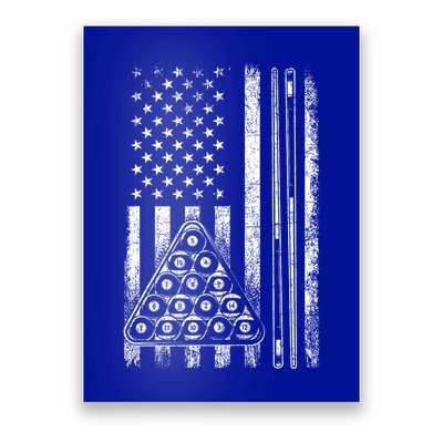 Usa American Flag Pool Player Sports Lover Billiard Game Gift Ideas For Fan Poster