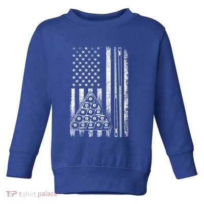 Usa American Flag Pool Player Sports Lover Billiard Game Gift Ideas For Fan Toddler Sweatshirt